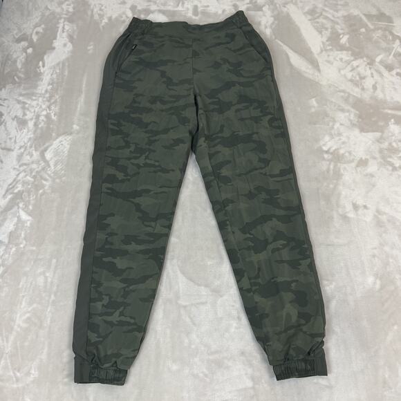 Athleta Pants Womens 4 Green Camo Brooklyn Textured Lined Jogger Athleisure - Picture 1 of 12